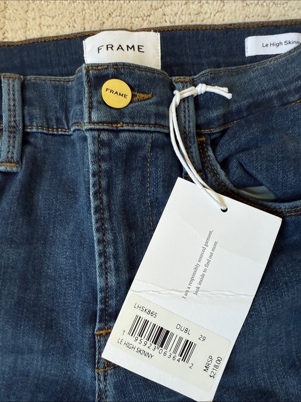 Frame Denim Dark Blue Skinny Jeans - Picture 2 of 5